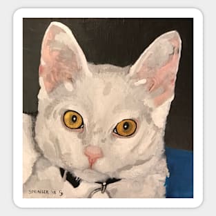 Portrait of a White Cat Sticker